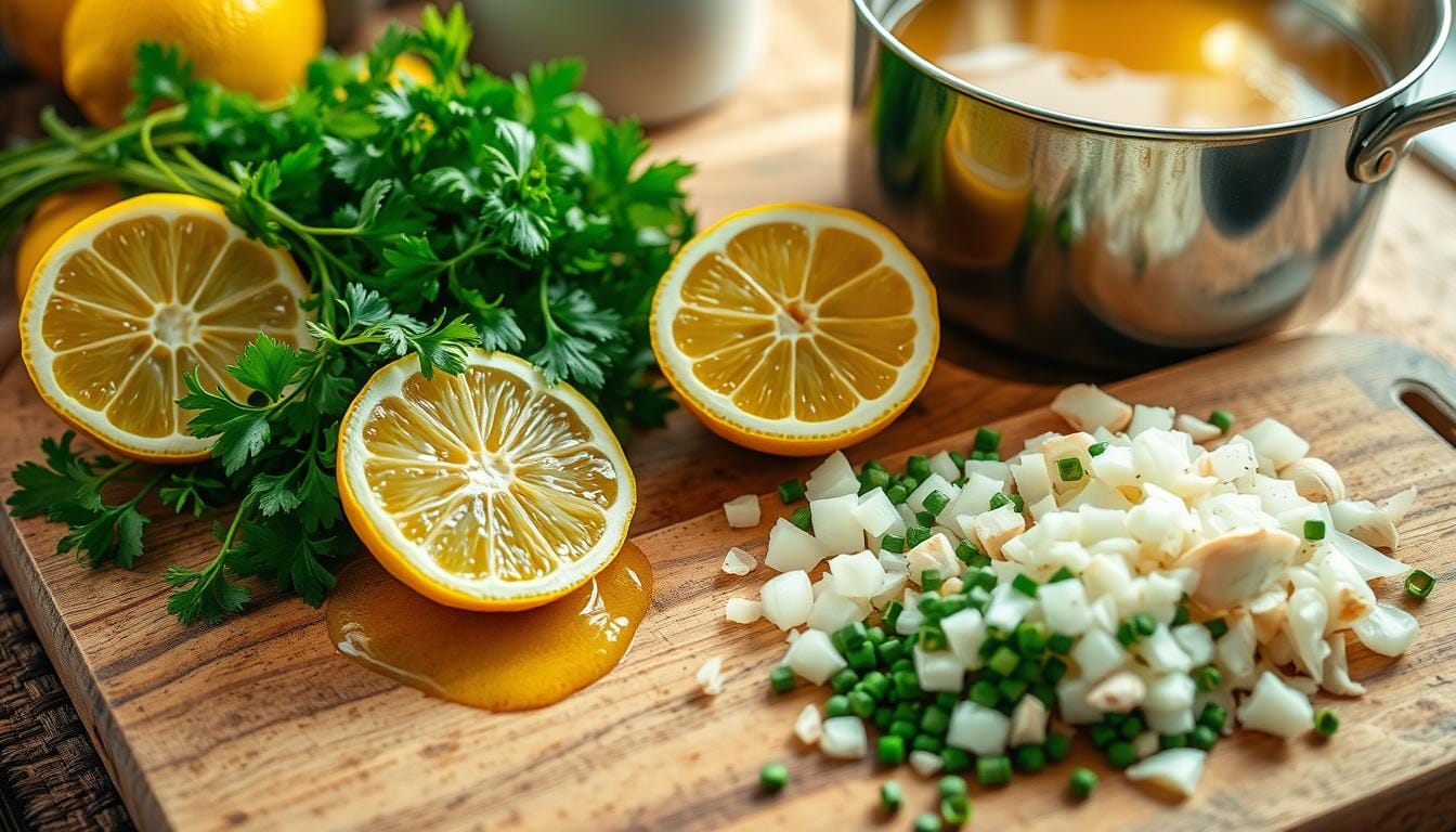 A steaming bowl of chicken soup garnished with fresh lemon slices and parsley, highlighting the addition of lemon juice for flavor and health benefits.